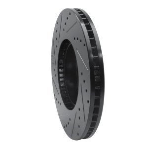 Subaru Forester Brake Rotor (1) - Front Right - R1 Concepts - Drilled & Slotted - Black - `05-`18